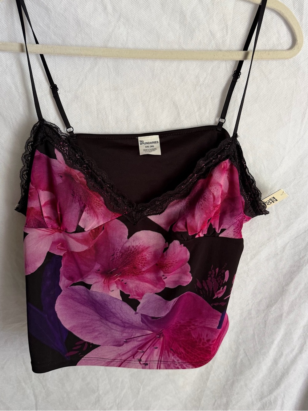 No Boundaries Mesh Lace-Trim Cami